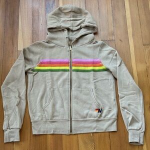 Aviator Nation Cream 5 Stripe Hoodie